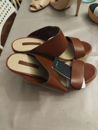 Sandalias Zara Mujer Talla 37 Marrón