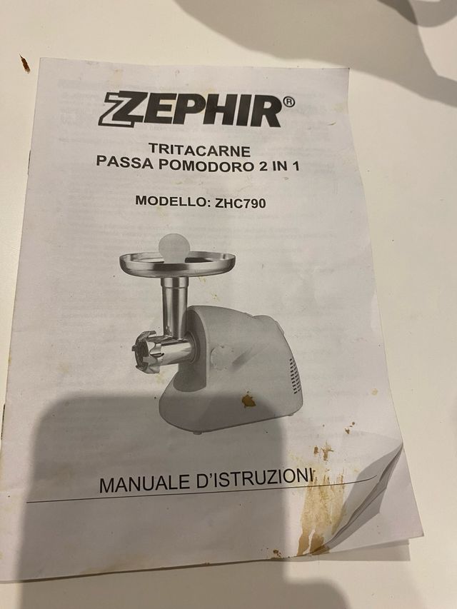 Zephir ZHC790 Tritacarne e Passapomodoro 2in1