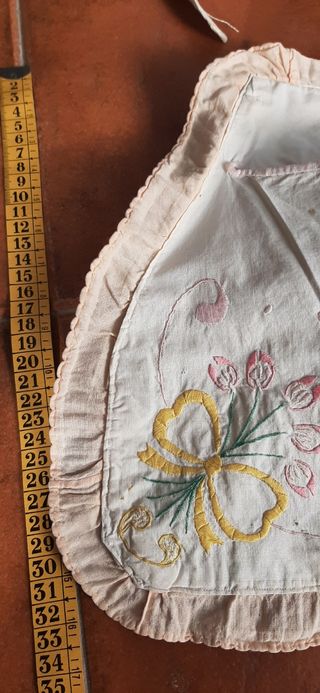 Delantal Vintage Bordado Flores