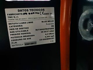 Calentador de gas azul