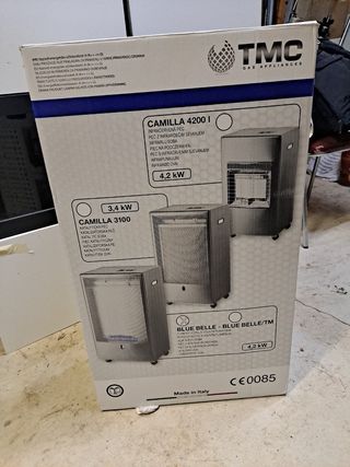 Calentador de gas azul