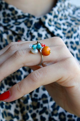 Anillo Plata 925 con minerales naturales