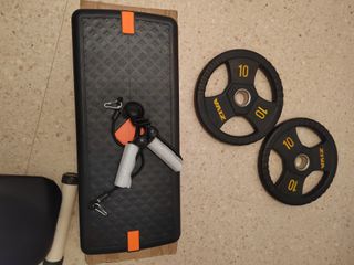 Stepper Fitness con Cuerdas de Tensión, Discos 10k