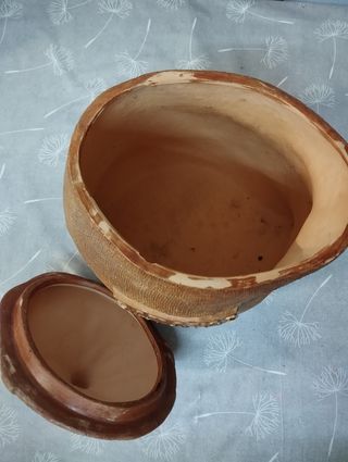 Pote decorativo em forma de saco de batatas