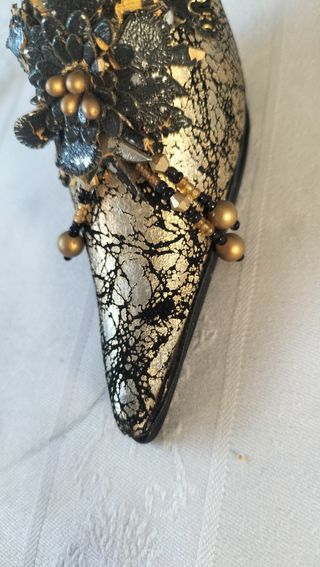 Zapato decorativo organizador de anillos antiguo