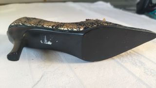 Zapato decorativo organizador de anillos antiguo