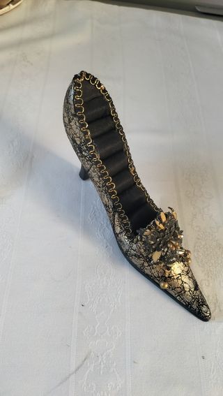 Zapato decorativo organizador de anillos antiguo