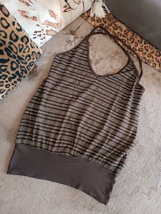 Top donna con righe oro