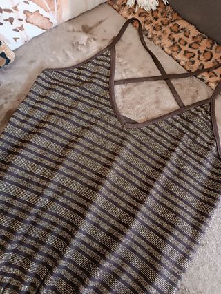 Top donna con righe oro