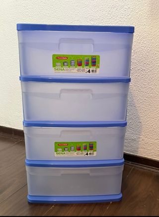 Cajonera Plástica Sena 4 Cajones Azul