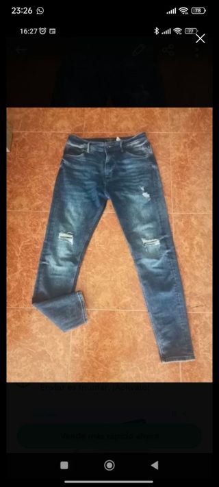 Pantalón vaquero desgastado talla 40 hombre