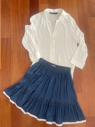 Camisa Zara Blanca Talla XS