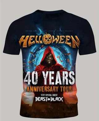 Camiseta Helloween 40 Años Tour Negra