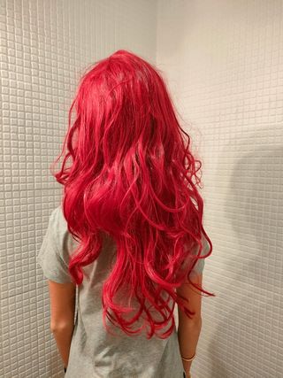 Peluca roja pelo largo para disfraz mujer