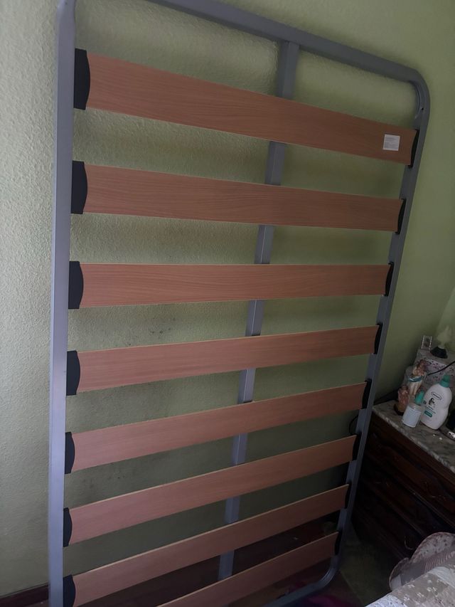 Base del letto 105 cm in legno e metallo scatola con molla inclusa