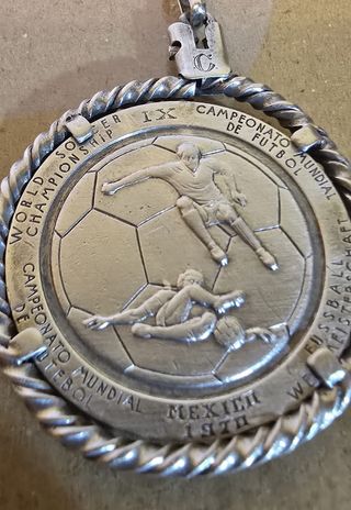 Medalla Mundial Fútbol México 1970 Plata