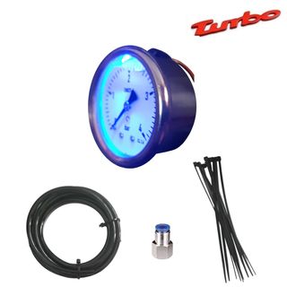 KIT MANOMETRO 52mm PRESIÓN TURBO 4 bar LED AZUL