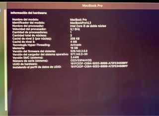 Macbook Pro 2017 13' TouchBar Plata 256GB RAM 16gb