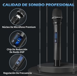 Talomen Micrófono Inalámbrico UHF Set de 2 Negro