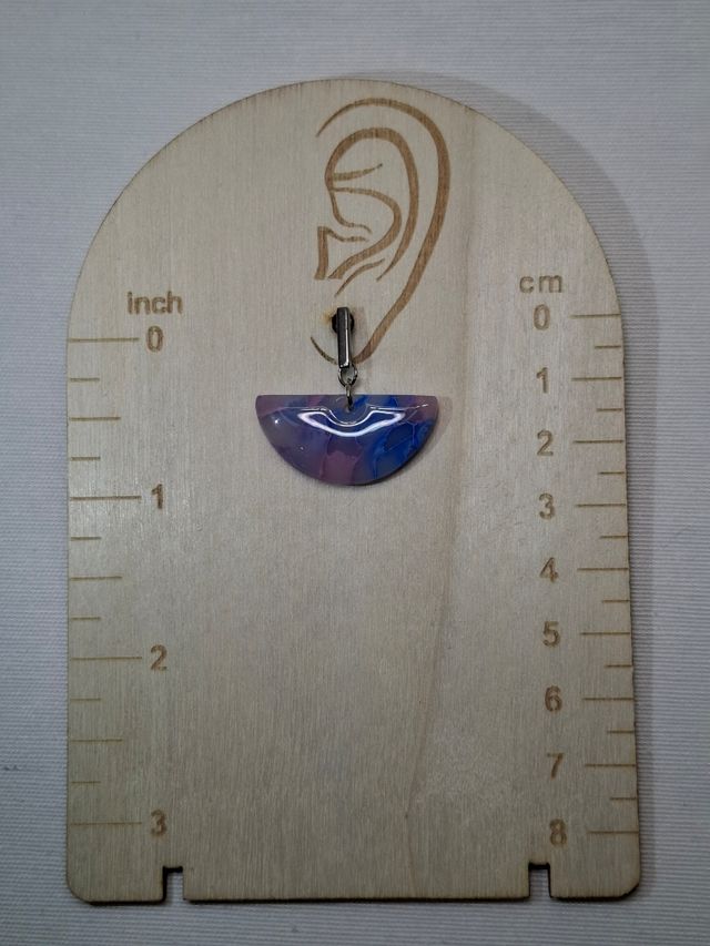 Pendientes Semiredondos Azul y Rosa.