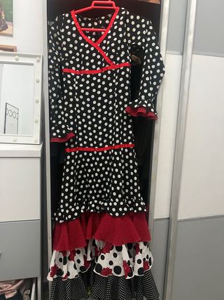 Vestido Flamenco Lunares Rojo y Negro