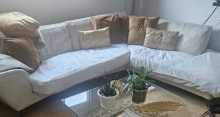 Sofá de Piel Natuzzi Blanco