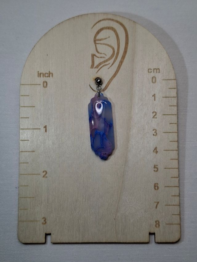 Pendientes largos azul y rosa