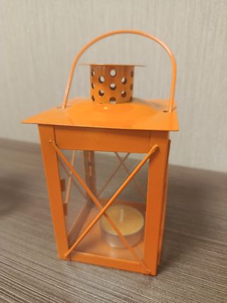 Candelabro naranja Ikea