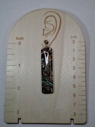 Pendientes largos marrones y verdes