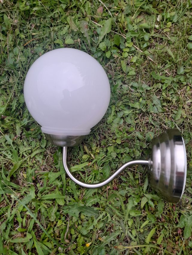 2 Apliques de Pared Ikea Acero y Cristal