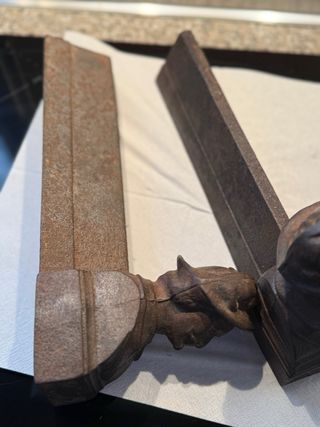 Pareja Morillos Chimenea Hierro Fundición