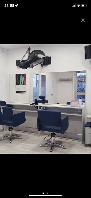 Tocador de peluquería doble