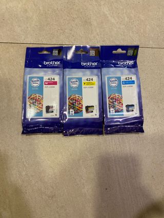 Tintas Brother LC424 Magenta, Amarillo y Cyan