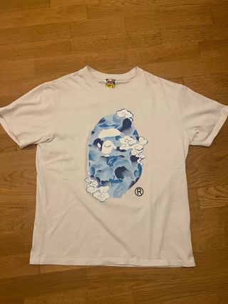 Camiseta BAPE Blanca y Azul Talla L