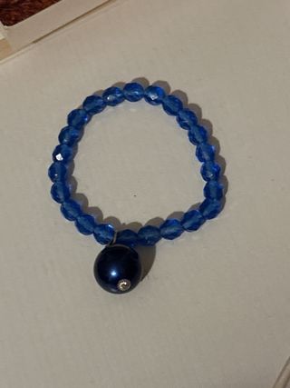 Bracciale con cristalli blu e perla
