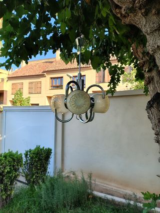 Lámpara Mazzega Vintage 3 Tulipanes Mostaza