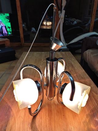 Lámpara Mazzega Vintage 3 Tulipanes Mostaza