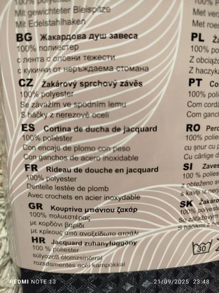 BAJADA DE PRECIO Cortina de ducha Jacquard Negra