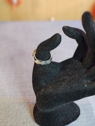 Anillo Vintage Plata 2 Piedras Naturales Amarillas