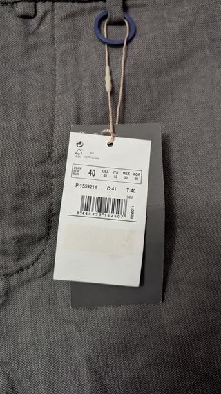 Pantalón de vestir gris hombre talla 40