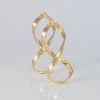 Pendientes de aro en oro 18k 750 forma de 8
