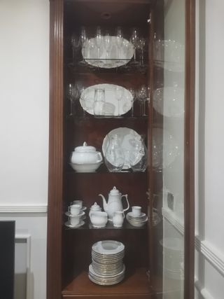 Vajilla Porcelana Santa Clara+Jueg. té+Cristal Boh