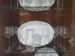 Vajilla Porcelana Santa Clara+Jueg. té+Cristal Boh