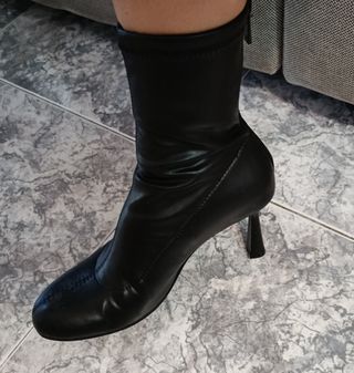 Botines de tacón negros mujer