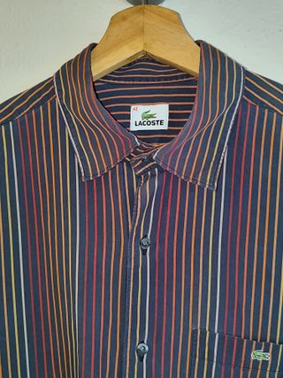 Camisa Lacoste Vintage Rayas Multicolor 90 ́ s