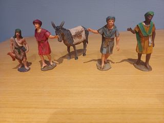 4 Figuras Belén y Asno 8 cms