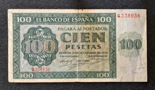 Billete 100 Pesetas Burgos 1936