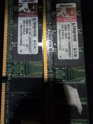 2x Kingston DDR RAM Tarjetas de Memoria