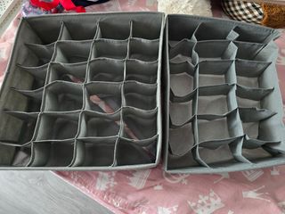 Organizador de cajones de tela gris