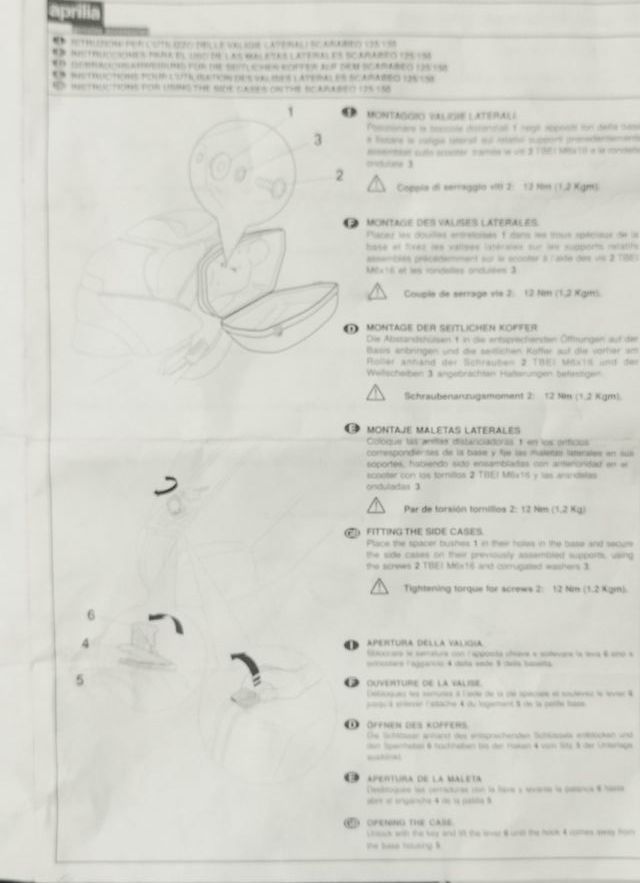 Coppia valigie laterali Aprilia Scarabeo 125-200